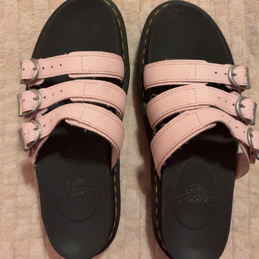 Dr Marten pink platform sandals